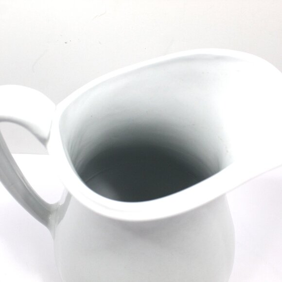 John Edwards Warrented IRONSTONE CHINA PITCHER White Stamped Heavy Solid - Picture 6 of 8
